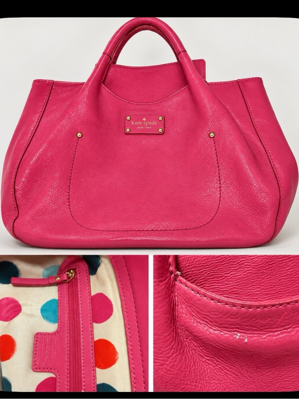 Kate Spade Bright Pink Leather Tote